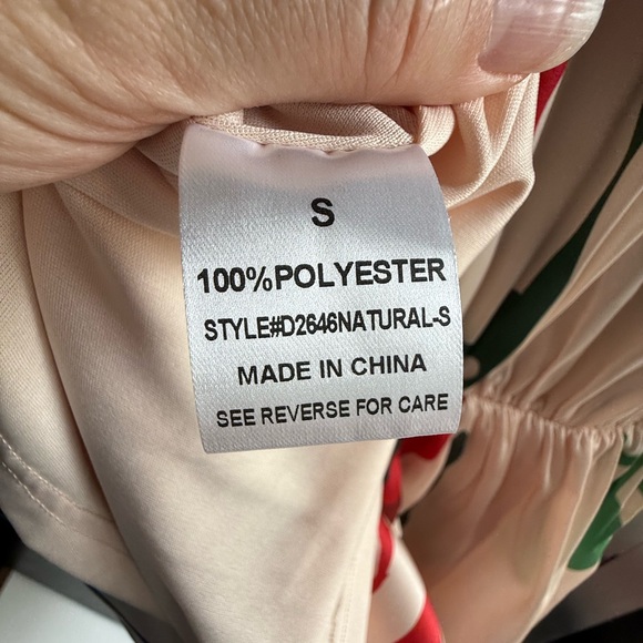 NWOT Natural Print V Neck Mini Dress Size Small - Picture 10 of 14